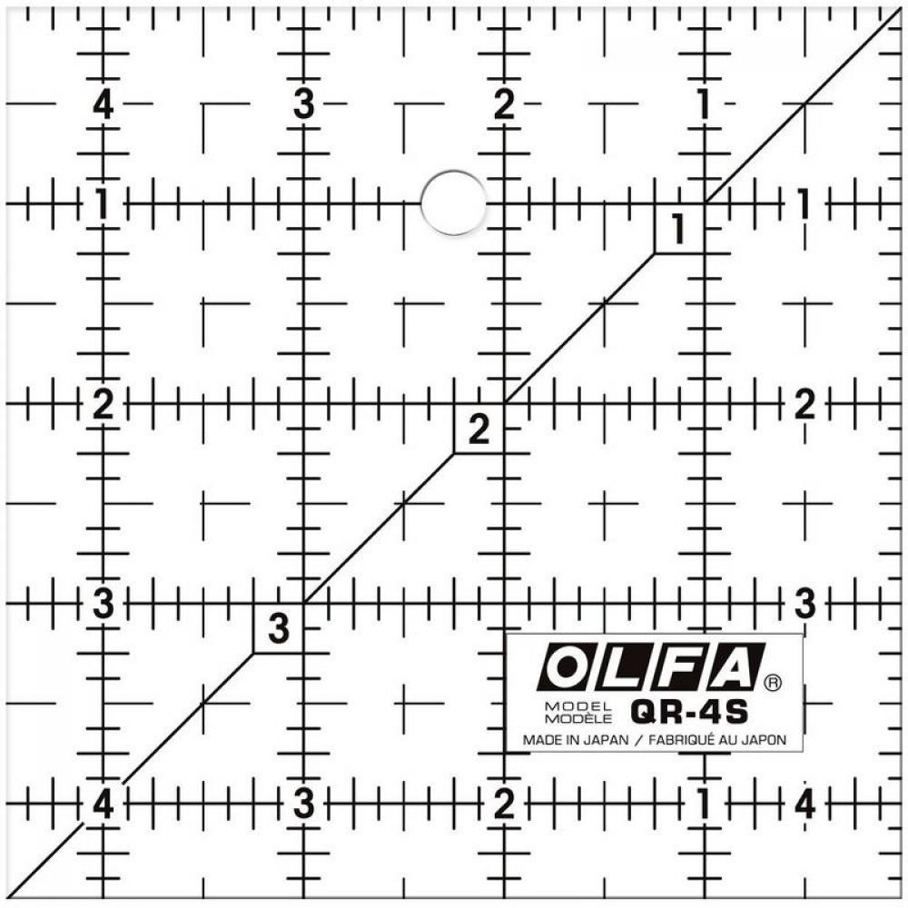 QR-4S Frosted Non-Slip Acrylic Ruler, 4-1/2&#34; Square<span class=' ItemWarning' style='display:block;'>Item is usually in stock, but we&#39;ll be in touch if there&#39;s a problem<br /></span>