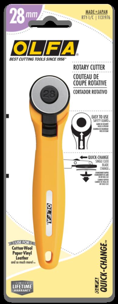 OLFA 28mm RTY-1/C Quick-Change Rotary Cutter<span class=' ItemWarning' style='display:block;'>Item is usually in stock, but we&#39;ll be in touch if there&#39;s a problem<br /></span>