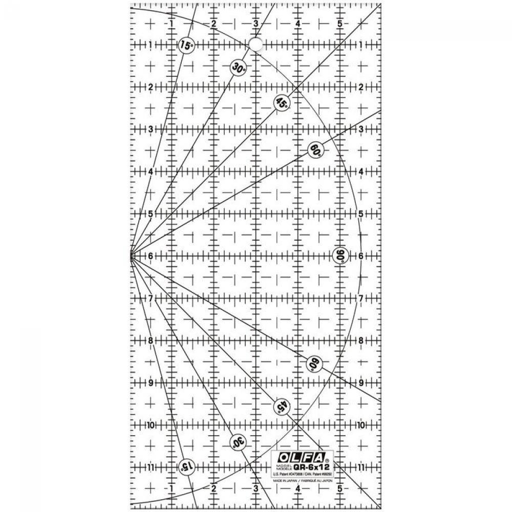 OLFA QR-6x12 6&#34; x 12&#34; Frosted Acrylic Ruler<span class=' ItemWarning' style='display:block;'>Item is usually in stock, but we&#39;ll be in touch if there&#39;s a problem<br /></span>