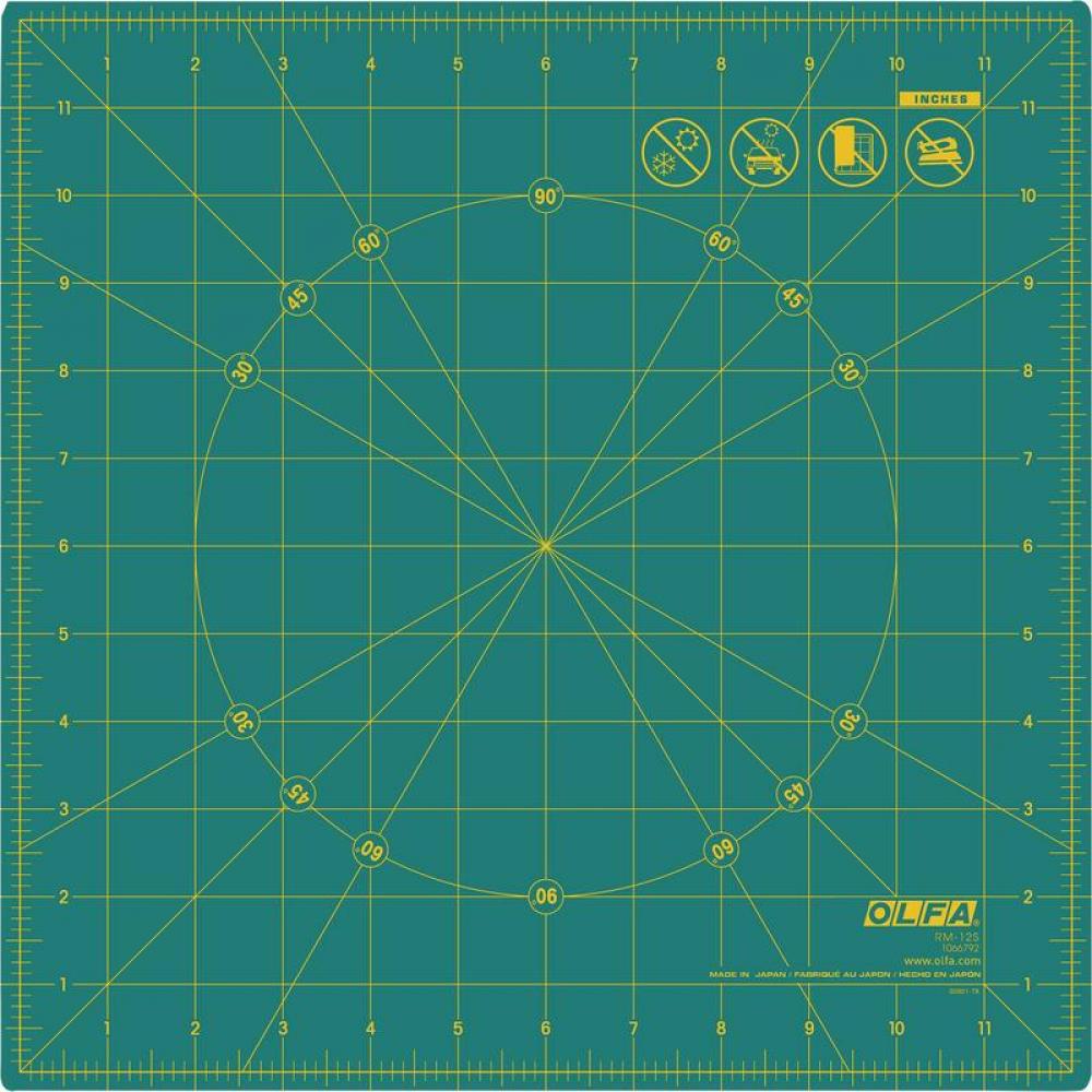 Rotating Self-Healing Rotary Cutting Mat, 12&#34; Square<span class=' ItemWarning' style='display:block;'>Item is usually in stock, but we&#39;ll be in touch if there&#39;s a problem<br /></span>