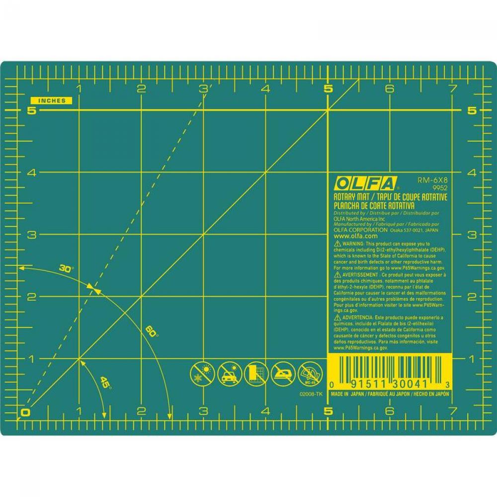 Double-Sided Self-Healing Rotary Mat, Green 6&#34; x 8&#34;<span class=' ItemWarning' style='display:block;'>Item is usually in stock, but we&#39;ll be in touch if there&#39;s a problem<br /></span>