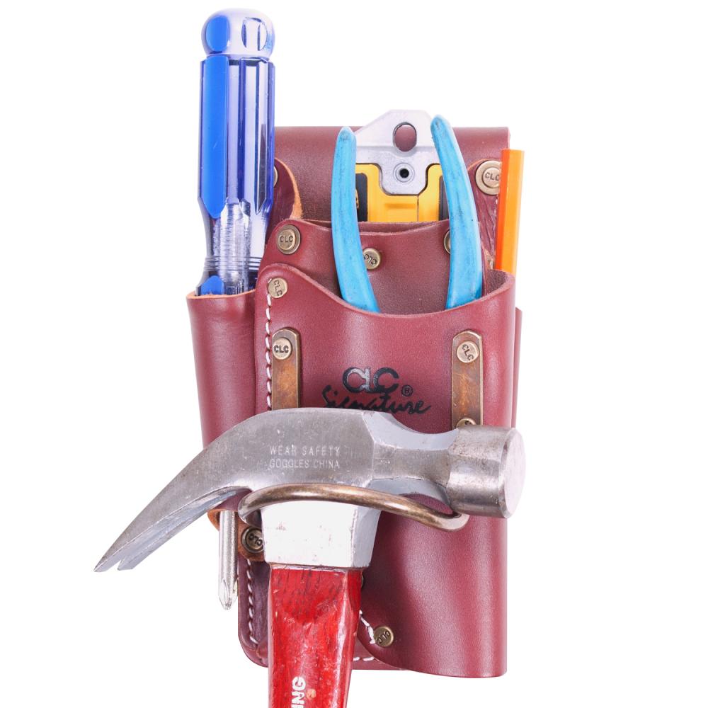 HEAVY-DUTY LEATHER HAMMER/TOOL HOLDER - 4 POCKETS<span class=' ItemWarning' style='display:block;'>Item is usually in stock, but we&#39;ll be in touch if there&#39;s a problem<br /></span>