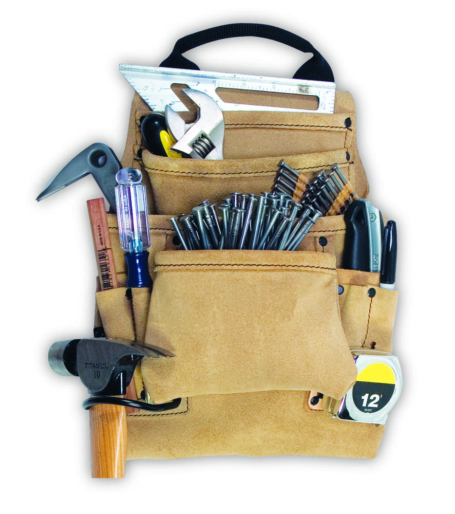 CARPENTER&#39;S NAIL & TOOL BAG - 10 POCKETS<span class=' ItemWarning' style='display:block;'>Item is usually in stock, but we&#39;ll be in touch if there&#39;s a problem<br /></span>