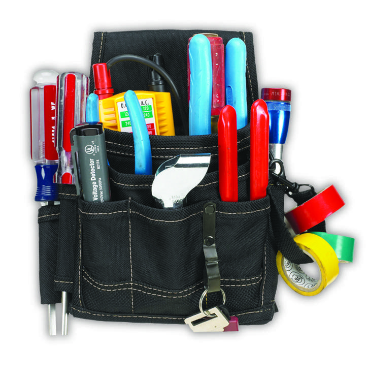 ELECTRICAL & MAINTENANCE TOOL POUCH - 9 POCKETS<span class=' ItemWarning' style='display:block;'>Item is usually in stock, but we&#39;ll be in touch if there&#39;s a problem<br /></span>