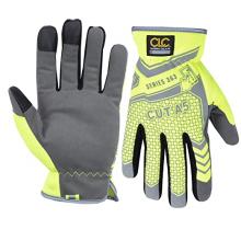 Kunys Leather 127L - CUT A5 HI-VIZ UTILITY WORK GLOVES - L