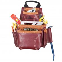 Kunys Leather 21685 - CONSTRUCTION WORKER'S HEAVY-DUTY LEATHER NAIL & TOOL BAG - 8 POCKETS