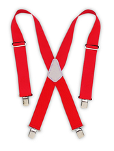 Kunys Leather SP15R - HEAVY-DUTY ELASTIC SUSPENDERS - RED