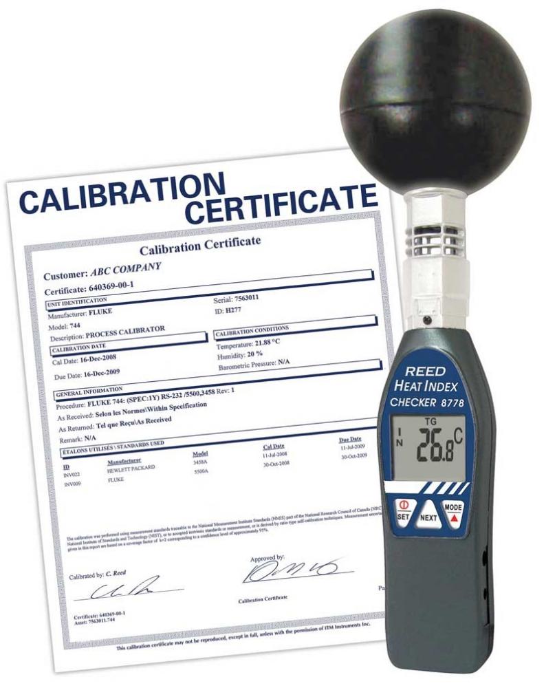 REED 8778-NIST Heat Stress WBGT Meter<span class=' ItemWarning' style='display:block;'>Item is usually in stock, but we&#39;ll be in touch if there&#39;s a problem<br /></span>