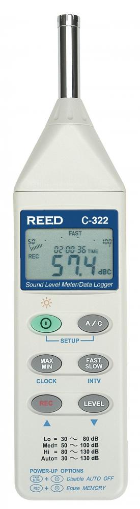 REED C-322 Sound Level Meter/Data Logger<span class=' ItemWarning' style='display:block;'>Item is usually in stock, but we&#39;ll be in touch if there&#39;s a problem<br /></span>