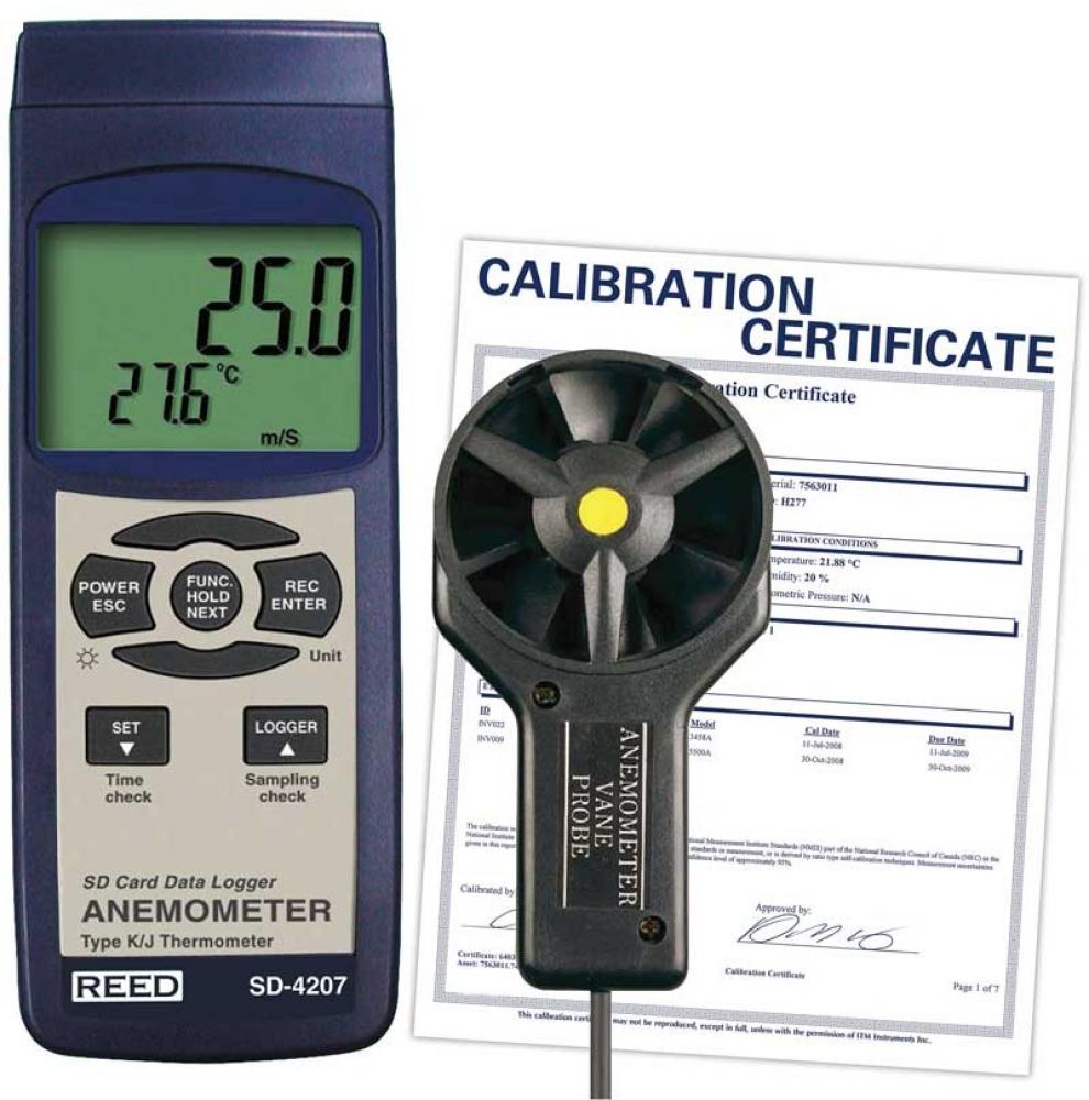 REED SD-4207 Vane Thermo-Anemometer/Data Logger<span class=' ItemWarning' style='display:block;'>Item is usually in stock, but we&#39;ll be in touch if there&#39;s a problem<br /></span>