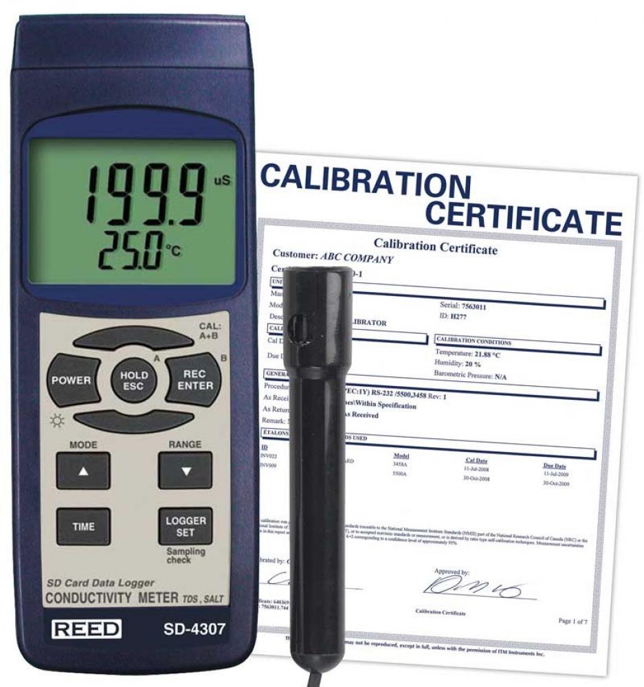 REED SD-4307 Conductivity/TDS/Salinity Meter/Data Logger<span class=' ItemWarning' style='display:block;'>Item is usually in stock, but we&#39;ll be in touch if there&#39;s a problem<br /></span>