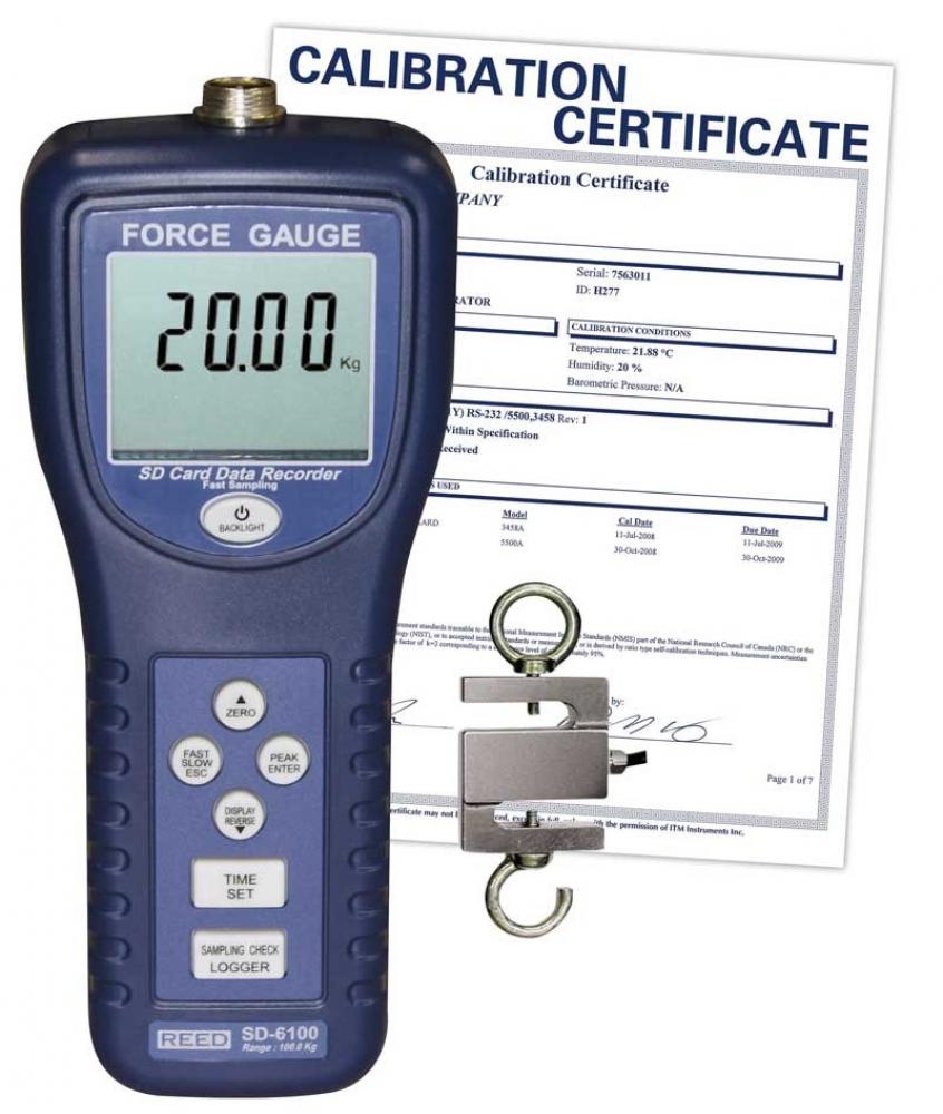 REED SD-6100-NIST Data Logging Force Gauge<span class=' ItemWarning' style='display:block;'>Item is usually in stock, but we&#39;ll be in touch if there&#39;s a problem<br /></span>