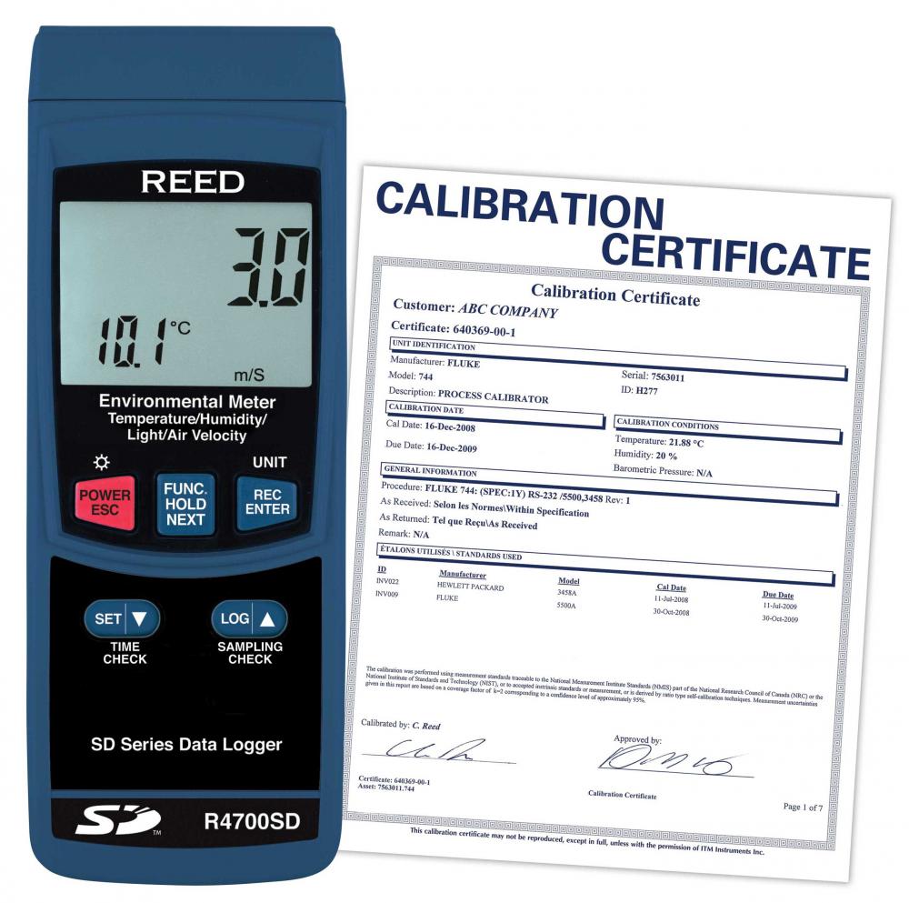 REED R4700SD-NIST  Data Logging Environmental Meter<span class=' ItemWarning' style='display:block;'>Item is usually in stock, but we&#39;ll be in touch if there&#39;s a problem<br /></span>