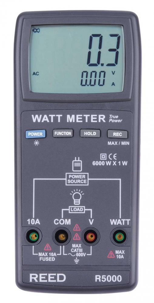 REED R5000 Autoranging Watt Meter, True RMS<span class=' ItemWarning' style='display:block;'>Item is usually in stock, but we&#39;ll be in touch if there&#39;s a problem<br /></span>