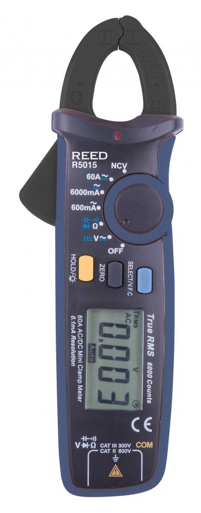 REED R5015 True RMS Mini Clamp Meter<span class=' ItemWarning' style='display:block;'>Item is usually in stock, but we&#39;ll be in touch if there&#39;s a problem<br /></span>