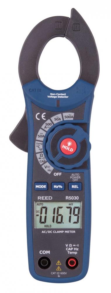 REED R5030 500A AC/DC Clamp Meter with Temperature and Non-Contact Voltage Detector, True RMS<span class=' ItemWarning' style='display:block;'>Item is usually in stock, but we&#39;ll be in touch if there&#39;s a problem<br /></span>