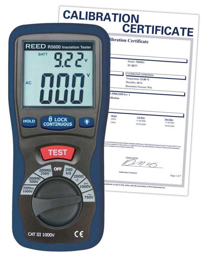 REED R5600-NIST Insulation Tester (Megohmmeter)<span class=' ItemWarning' style='display:block;'>Item is usually in stock, but we&#39;ll be in touch if there&#39;s a problem<br /></span>