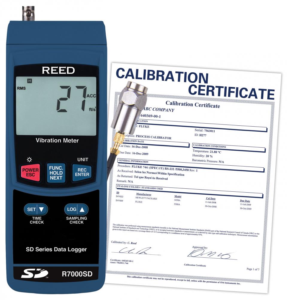 REED R7000SD-NIST Data Logging Vibration Meter<span class=' ItemWarning' style='display:block;'>Item is usually in stock, but we&#39;ll be in touch if there&#39;s a problem<br /></span>