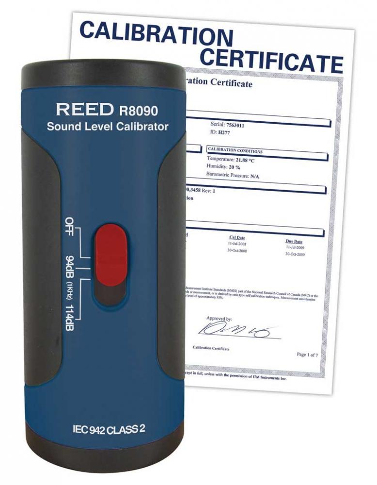 REED R8090-NIST Sound Level Calibrator<span class=' ItemWarning' style='display:block;'>Item is usually in stock, but we&#39;ll be in touch if there&#39;s a problem<br /></span>