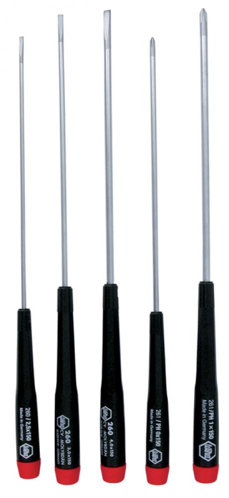 Precision Long Slotted/Phillips Screwdrivers 5 Piece Set<span class=' ItemWarning' style='display:block;'>Item is usually in stock, but we&#39;ll be in touch if there&#39;s a problem<br /></span>