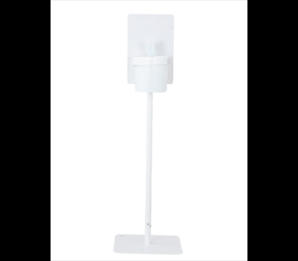 Free standing wipe kit stand with bucket attachment Set up cleaning and disinfecting stations<span class='Notice ItemWarning' style='display:block;'>Item has been discontinued<br /></span>