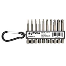 Vega Industries 150BPSCS10 - Vega Ball-End Hex x 2" 10pc Set (SAE)