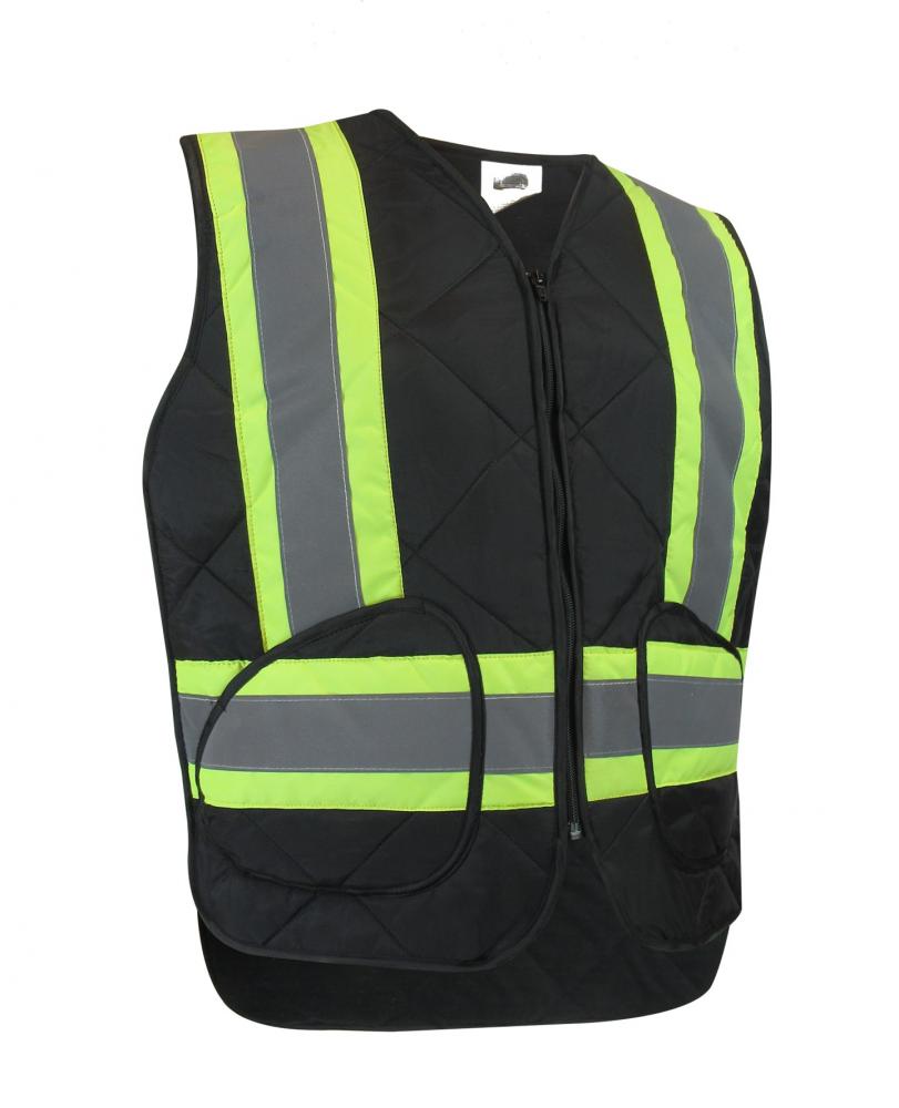 QUILTED NYLON FREEZER VEST WITH REFLECTIVE STRIPES<span class=' ItemWarning' style='display:block;'>Item is usually in stock, but we&#39;ll be in touch if there&#39;s a problem<br /></span>