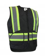 Jackfield 70-225R-B-2XL - QUILTED NYLON FREEZER VEST WITH REFLECTIVE STRIPES