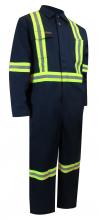 Jackfield 70-301R-58 - UNLINED COVERALL WITH ZIPPER ON THE LEGS AND REFLECTIVE STRIPES