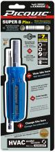 Picquic Tool Company Inc 98882 - SUPER 8 Plus HVAC Multibit driver with nut-driver Carded Blue