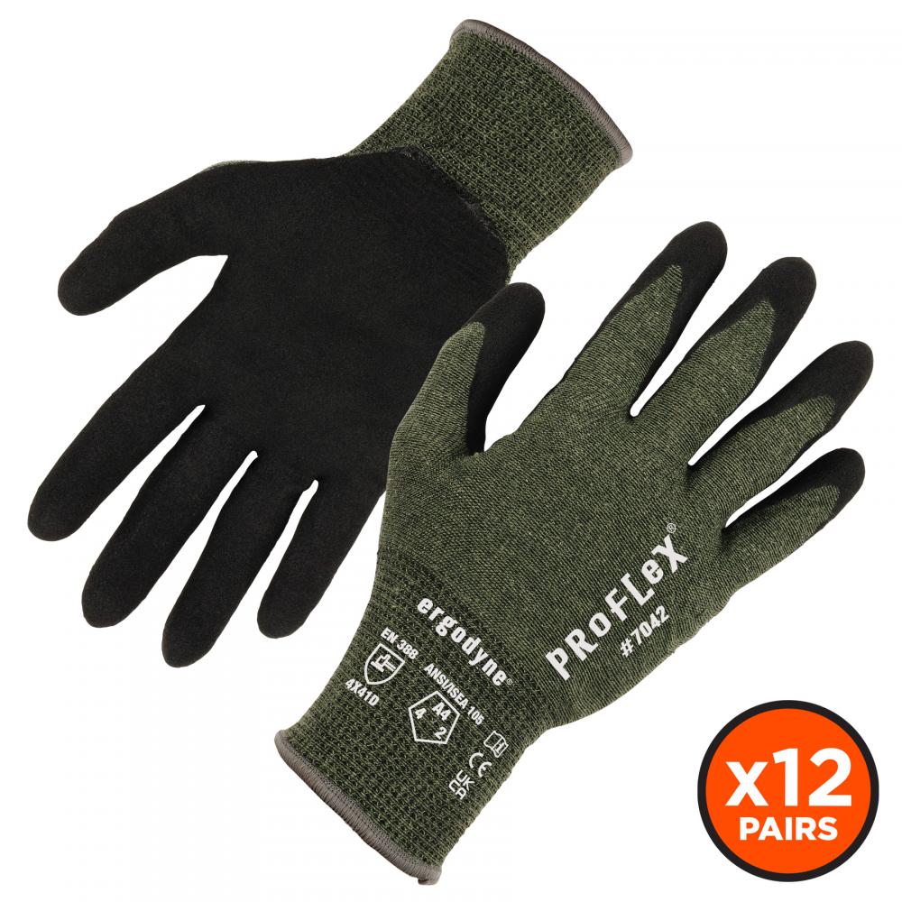 7042 12-pair XL Green ANSI A4 Nitrile Coated CR Gloves<span class=' ItemWarning' style='display:block;'>Item is usually in stock, but we&#39;ll be in touch if there&#39;s a problem<br /></span>