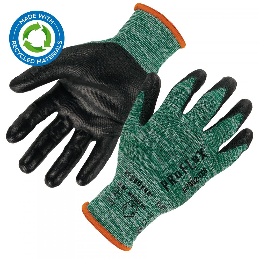 7002-ECO 1-pair L Green PU Coated Gloves Recycled<span class=' ItemWarning' style='display:block;'>Item is usually in stock, but we&#39;ll be in touch if there&#39;s a problem<br /></span>