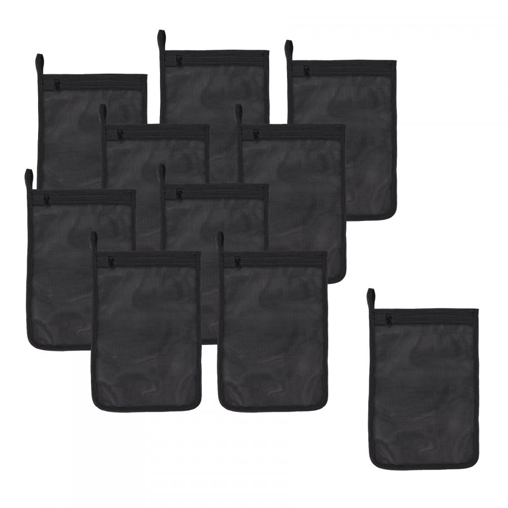 5718 Black Zippered Mesh Wash Bag 10-Pack<span class=' ItemWarning' style='display:block;'>Item is usually in stock, but we&#39;ll be in touch if there&#39;s a problem<br /></span>