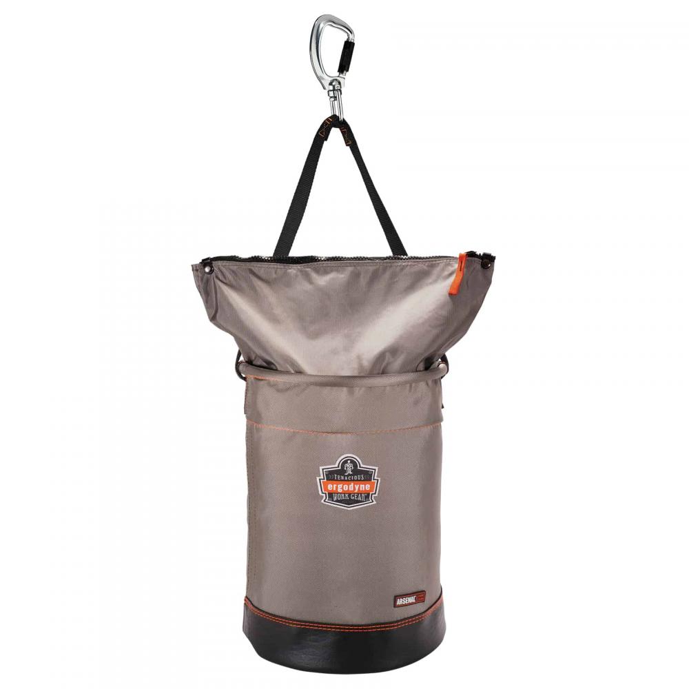 5974 L Gray Hoist Bucket - Swiveling Carabiner - Zipper<span class=' ItemWarning' style='display:block;'>Item is usually in stock, but we&#39;ll be in touch if there&#39;s a problem<br /></span>