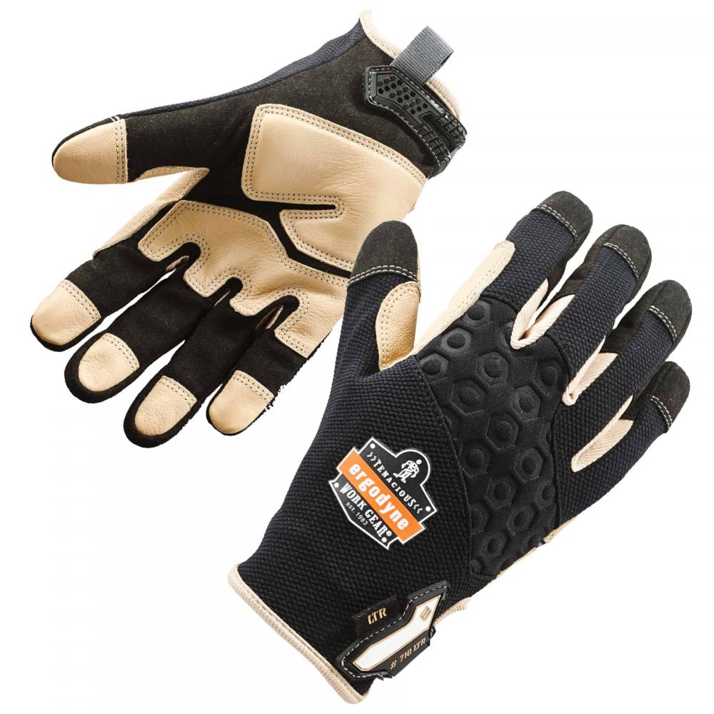 710LTR L Black Heavy-Duty Leather-Reinforced Gloves<span class='Notice ItemWarning' style='display:block;'>Item has been discontinued<br /></span>