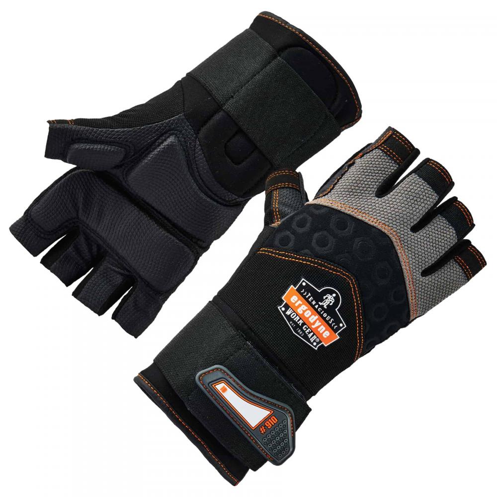 910 L Black Half-Finger Impact Gloves Wrist Support<span class=' ItemWarning' style='display:block;'>Item is usually in stock, but we&#39;ll be in touch if there&#39;s a problem<br /></span>