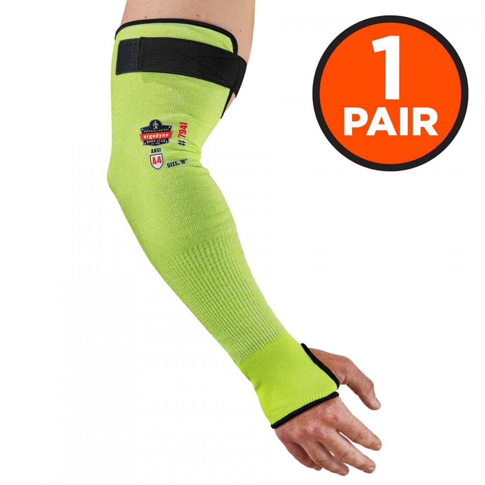 7941 1-pair 18 in Lime CR Protective Arm Sleeves<span class=' ItemWarning' style='display:block;'>Item is usually in stock, but we&#39;ll be in touch if there&#39;s a problem<br /></span>