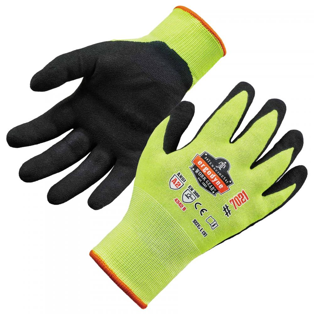 7021 1-pair L Lime Hi-Vis Nitrile Coated CR Gloves<span class='Notice ItemWarning' style='display:block;'>Item has been discontinued<br /></span>