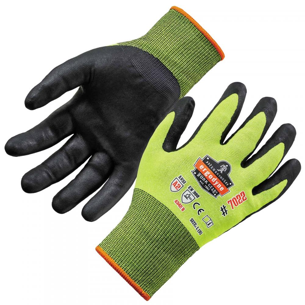 7022 1-pair L Lime ANSI A2 Coated CR Gloves DSX<span class='Notice ItemWarning' style='display:block;'>Item has been discontinued<br /></span>