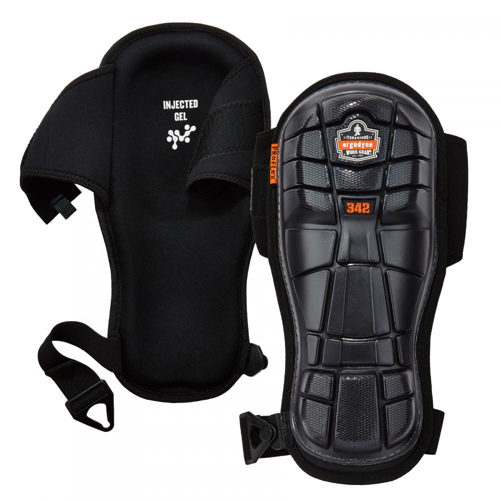 342 Black Injected Gel Knee Pads - Extra Long Hard Cap<span class=' ItemWarning' style='display:block;'>Item is usually in stock, but we&#39;ll be in touch if there&#39;s a problem<br /></span>