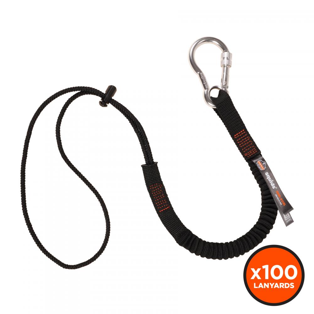 3105 100-pack Standard Black Lanyard Carabiner and Loop - 15lbs<span class=' ItemWarning' style='display:block;'>Item is usually in stock, but we&#39;ll be in touch if there&#39;s a problem<br /></span>