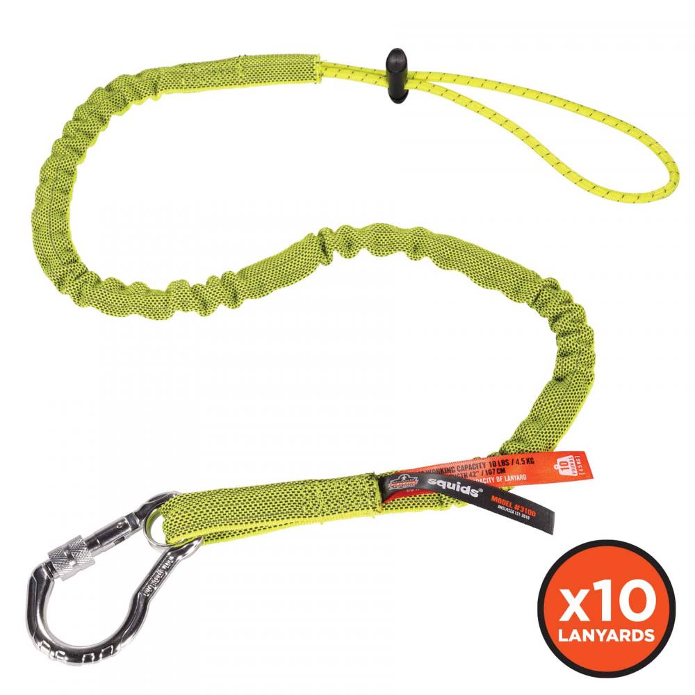 3100 10-pack Standard Lime Lanyard - Carabiner Loop - 10lbs<span class=' ItemWarning' style='display:block;'>Item is usually in stock, but we&#39;ll be in touch if there&#39;s a problem<br /></span>