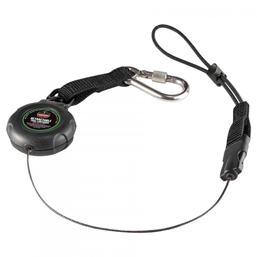 3001 Standard Black Retractable Lanyard - SS Carabiner Loop - 2lbs<span class=' ItemWarning' style='display:block;'>Item is usually in stock, but we&#39;ll be in touch if there&#39;s a problem<br /></span>