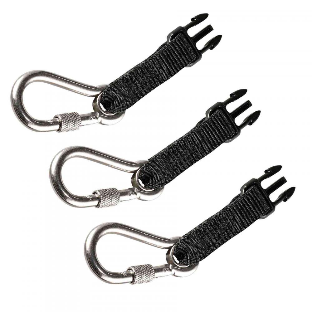 3025 Standard Black Accessory Retractables - SS Carabiners 3-pack<span class=' ItemWarning' style='display:block;'>Item is usually in stock, but we&#39;ll be in touch if there&#39;s a problem<br /></span>