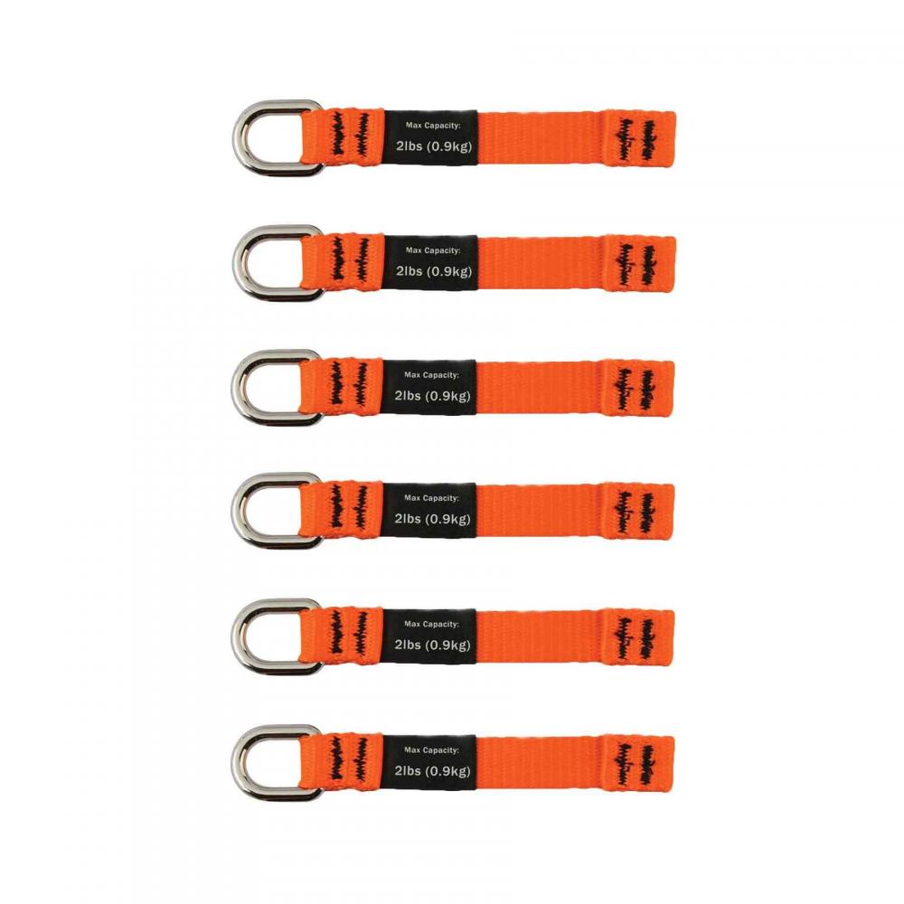 3700 6-pack Medium Orange Web D-Ring Tool Tails - 2lbs<span class=' ItemWarning' style='display:block;'>Item is usually in stock, but we&#39;ll be in touch if there&#39;s a problem<br /></span>