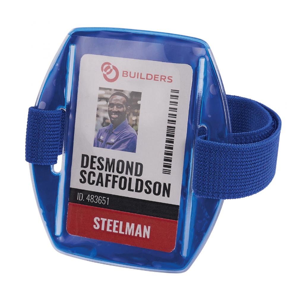 3386 Single Blue Arm Band ID Badge Holder<span class=' ItemWarning' style='display:block;'>Item is usually in stock, but we&#39;ll be in touch if there&#39;s a problem<br /></span>