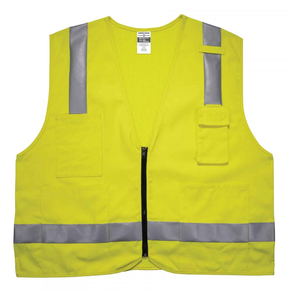 8262FRZ 2XL/3XL Lime Class 2 FR Surveyor Vest - Zipper<span class=' ItemWarning' style='display:block;'>Item is usually in stock, but we&#39;ll be in touch if there&#39;s a problem<br /></span>