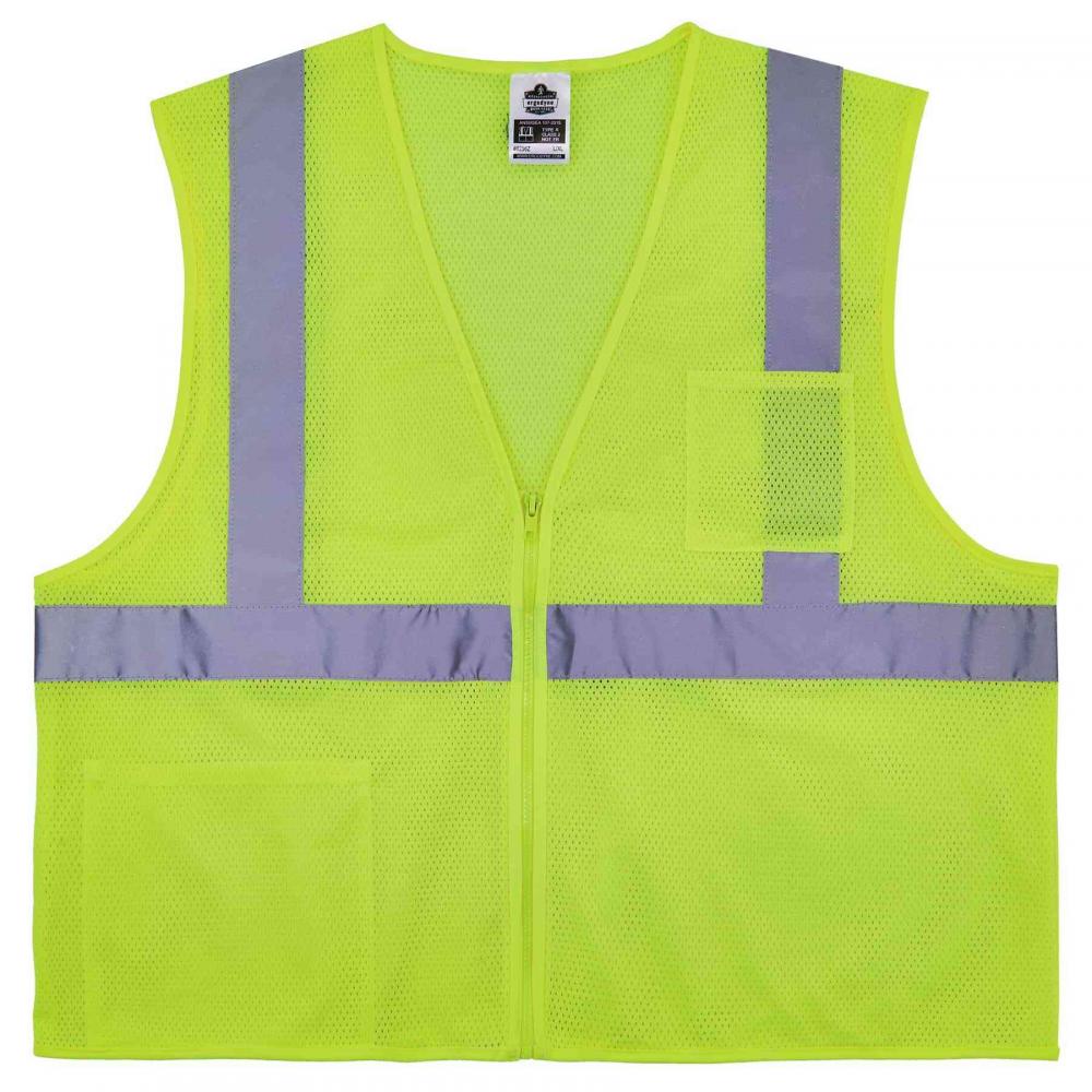 8256Z 2XL/3XL Lime Class 2 Self-Extinguishing Vest - Zipper<span class=' ItemWarning' style='display:block;'>Item is usually in stock, but we&#39;ll be in touch if there&#39;s a problem<br /></span>