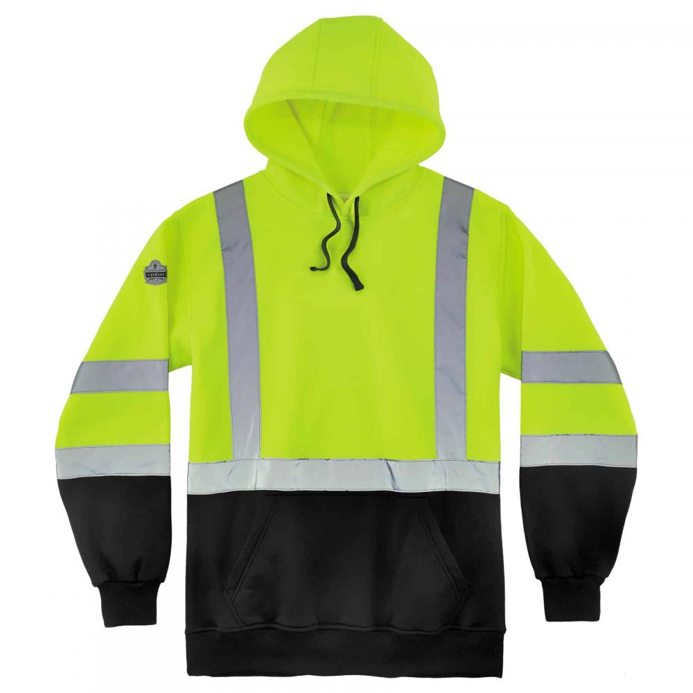 8373 4XL Lime Class 3 Hooded Sweatshirt Black Bottom<span class=' ItemWarning' style='display:block;'>Item is usually in stock, but we&#39;ll be in touch if there&#39;s a problem<br /></span>