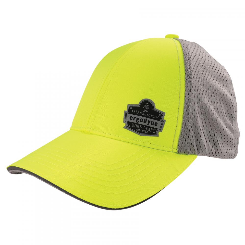 8931 L/XL Hi-Vis Lime - Ergodyne Logo Reflective Stretch-Fit Hat<span class='Notice ItemWarning' style='display:block;'>Item has been discontinued<br /></span>